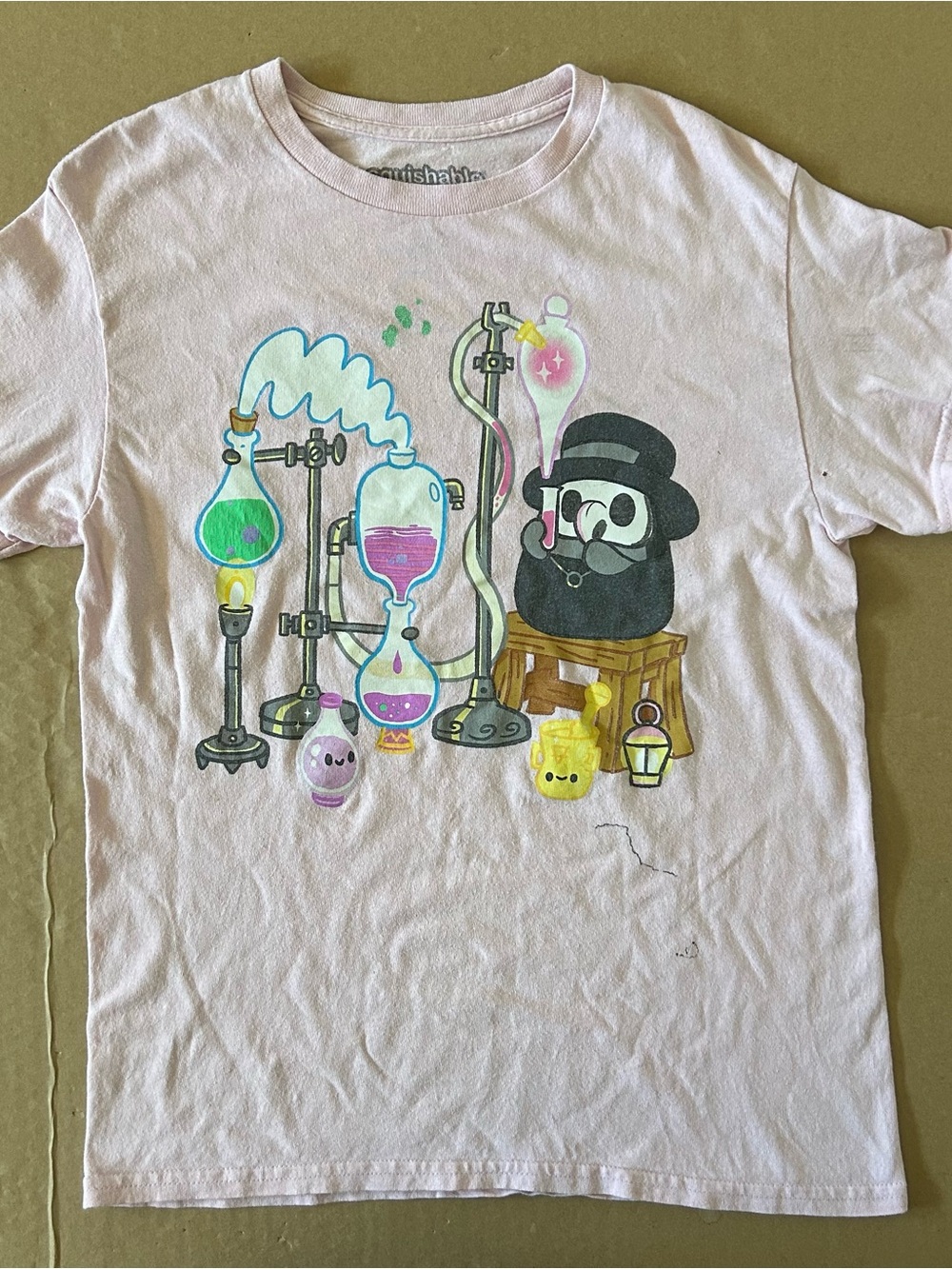 Squishable Plague Doctor Lab T-Shirt Pink Sz Small Science Graphic Tee Medieval